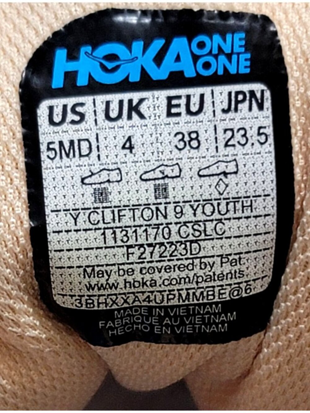 Hoka One One Clifton 9 Youth Running Shoes Pink/Blue Size 5Y EU38 Breathable Mes - Picture 11 of 12